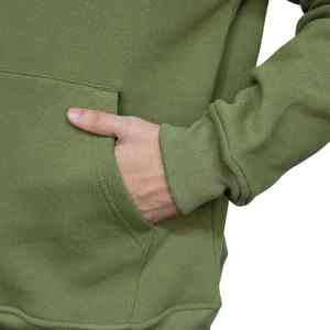 <b>Men</b> Oversized <b>Hoodie</b> Khaki Relaxed Fit Cotton Polyester Blend Casual Streetwear Pullover for Everyday Comfort - Product Image 5