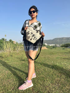 Nouveau Style occidental cheveux sur cacher fourrure daim cuir frange sac haute qualité Boho femmes fourrure cuir Unique moyen Concho frange sacs - Product Image 4