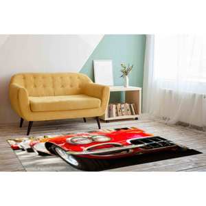 Red <b>Car</b> <b>Rug</b>: 3D Printed Non-Slip Soft <b>Rug</b>,Chenille <b>Rug</b> - Product Image 5