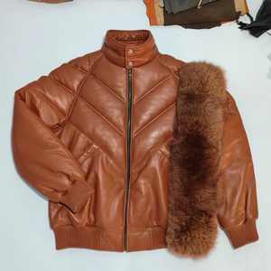 Chaqueta Bomber de Invierno de Última Moda, Diseño Personalizado con Logotipo, Cuero de Piel de Oveja de Primera Calidad, Estilo Vintage, Impermeable - Product Image 3