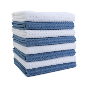 Azul suave 100% algodón ecológico orgánico de secado rápido bordado Waffle tejido 550GSM resistente a la decoloración de alta resistencia - Product Image 2