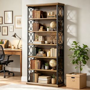 <b>Rustic</b> Corner Shelf <b>Bookcase</b> Living Room and Bedroom Furniture with Storage MDF Wood Panel for Home Office Brand New - Product Image 3