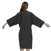 Vente flash - Robes de salon antistatiques confortables pour femmes, logo personnalisé, noir, polyester imperméable, kimono de coiffure Saaqaans