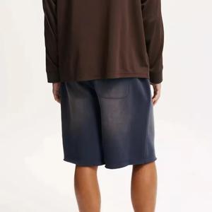 Short pour homme personnalisé délavé à l'acide Short vintage en coton épais imprimé en détresse avec strass Styles 100% polaire en coton avec cordon de serrage - Product Image 6