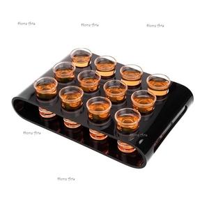 Porte-gobelets en acrylique transparent au design classique avec 12 trous, meilleure qualité, forme rectangulaire, porte-gobelets en verre en vrac - Product Image 3