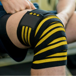 Vente flash - Bandes de genou pour la musculation et l'haltérophilie, résistantes, avec logo personnalisé, bandes de genou pour la musculation - Product Image 4