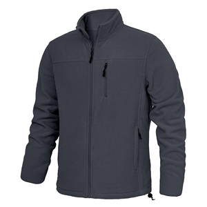 Veste en polaire brodée pour homme, fermeture éclair intégrale, col montant, respirante, écologique, multi-poches, devant doux, chaude, vêtements de rue d'hiver - Product Image 3