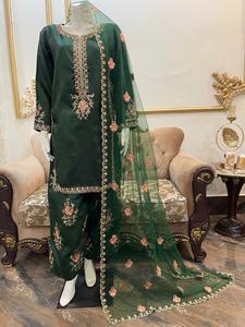 2025 farshi shalwar mới tinh khiết lụa thủ <span class=keywords><strong>c</strong></span>ông Áo sơ mi <span class=keywords><strong>c</strong></span>ùng với Thêu farshi salwar & thêu dupatta anarkali - Product Image 4