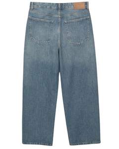 Men <b>Vintage</b> Wide Leg Denim Jeans Blue Washed Loose Fit Straight Baggy Streetwear Casual Pants For Wholesale OEM - Product Image 2