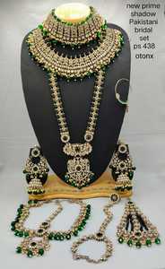 Conjunto de Collar de Novia Tradicional Étnico Chapado en Oro con Aleación, Hecho a Mano, con Aretes de Circonia, Matha Patti para Bodas, Compromisos y Fiestas - Product Image 2