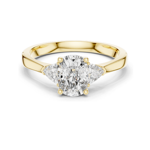 Anillo de Tres Piedras con Diamante Cultivado en Laboratorio de 1.3 CT para Mujer, Claridad VVS-VS EF, Oro de 18KT, 14KT, 10KT y Plata 925, Oro Rosa, Amarillo - Product Image 3