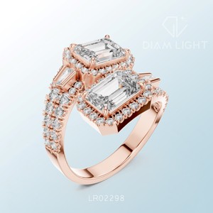 Exclusive emerald <b>cluster</b> ring vs plus clarity f color certified custom made to order fine jewelry ring piece handcrafted design - Product Image 5