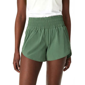 Women High Waisted Athletic Running Shorts Smocked Elastic Waist Workout Gym Sports Shorts Summer Quick Dry Casual Lounge Wear - Product Image 4