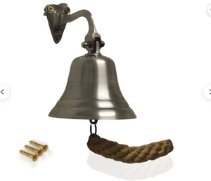 Cloche murale nautique vintage tendance, style antique, personnalisable, avec ancre décorative suspendue - Product Image 1