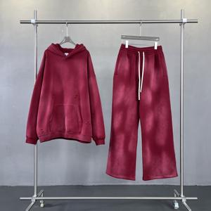 Sudadera con Capucha de Alta Calidad, Estilo Desgastado por el Sol, Lavado Ácido, Sudadera Holgada de Estilo Urbano para Hombre y Mujer, Ropa Casual - Product Image 1