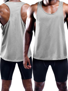 Camiseta sin mangas de gimnasio con logotipo personalizado al por mayor, camiseta sin mangas con tirantes musculares para entrenamiento físico, culturismo para hombres - Product Image 3