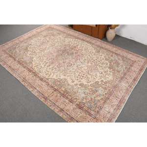 Vintage Turkish <b>Runner</b> Rug 0.6x10.3 ft, <b>Red</b> Ombr Rug Wool - Product Image 4
