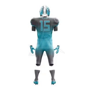 Uniforme de football américain durable en sublimation, respirant, à manches courtes, séchage rapide, tissu extensible doux pour une flexibilité et un ajustement parfaits - Product Image 3