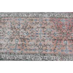 Tapis turc, tapis vintage 3,2x6,2 pieds, tapis persan en laine rouge et bleu - Product Image 5
