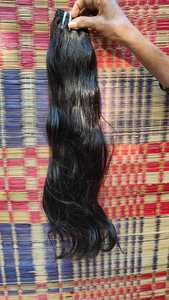 Vente en gros de cheveux humains indiens naturels bruts non transformés à cuticule alignée Remy trame double machine à ondulation profonde douce - Product Image 5