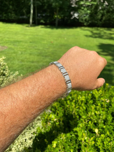 Men's 925 Sterling <b>Silver</b> Tennis <b>Charm</b> <b>Bracelet</b> 11mm Presidential Style With Diamond Fashion Jewelry for Men's - Product Image 5