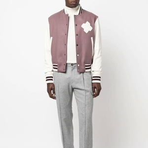 Chaqueta universitaria de lana personalizada para hombre con logotipo bordado en la parte delantera Reversible y diseño personalizable de secado rápido - Product Image 2