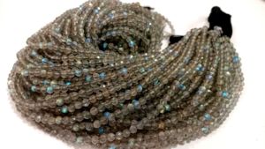 Labradorite naturelle ronde facettes 4.5 à 5mm perles vendu par brin 13 pouces de long - Product Image 2