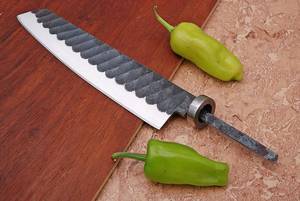 Cuchillo Santoku Hecho a Mano, Hoja en Bruto de Acero al Carbono, Grado DIY, OEM Personalizable, 11 Pulgadas de Longitud Total - Product Image 4