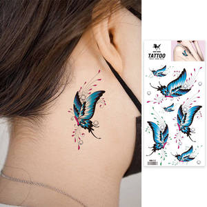 Coloré <span class=keywords><strong>papillon</strong></span> temporaire <span class=keywords><strong>tatouage</strong></span> autocollants étanche corps Art décalcomanies peau-sûr <span class=keywords><strong>tatouage</strong></span> pour femmes filles bricolage OEM en gros - Product Image 3