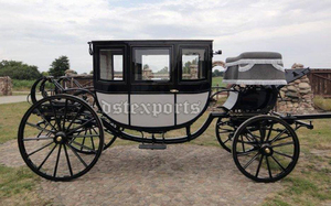 Coche Fúnebre Profesional Moderno de Caballos Negro, Fabricante Australiano de Carrozas Fúnebres de Acero Duradero con Tamaño Personalizado - Product Image 3
