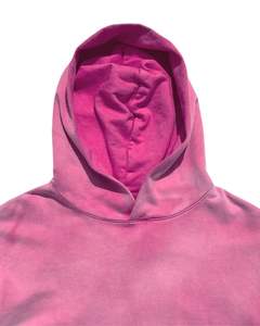 Unisex Hot <b>Pink</b> Heavyweight Fleece <b>Hoodie</b> Plain Pullover Streetwear Hooded Sweatshirt Soft Cotton Kangaroo Pocket OEM Design - Product Image 5
