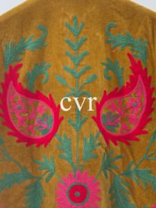 Hand Embroidered Floral <b>Velvet</b> Jacket Mandarin Collar Full Sleeve Plus Size Women's Winter <b>Blazer</b> Adult Thick Material - Product Image 5