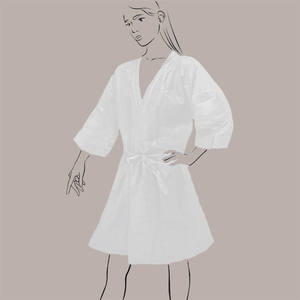 10 Pcs Disposable <b>Kimono</b> with White <b>Belt</b> TNT Fabric Disposable Underwear - Product Image 3