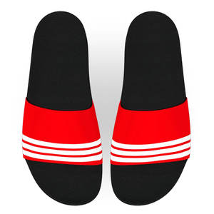 Venta al por mayor personalizado blanco y rojo pista raya Eva deslizadores zapatillas hombres y mujeres zapatillas de interior - Product Image 3
