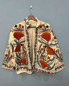 Best Quality Handmade Suzani Embroidery <b>Velvet</b> Winter Jacket Women Short Suzani Jacket Free Size Short <b>Quilted</b> <b>Velvet</b> Jacket - Product Image 1
