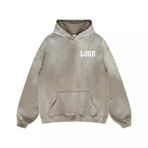 Sweat à capuche à épaules tombantes pour hommes, poids lourd et surdimensionné de 340 grammes, pull Streetwear sans ficelle, impression numérique pour l'hiver - Product Image 3