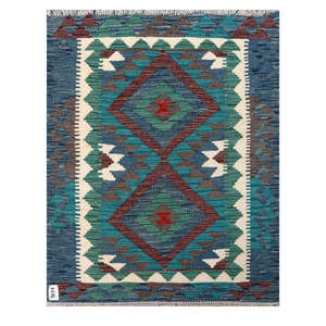 Alfombra Kilim de Maimana, Afganistán, 107 x 84 cm, Tapiz para Colgar en la Pared - Product Image 1