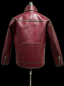 Men's Modern Leather Jacket Canvas Detail Winter Waterproof Breathable Windproof Zipper Durable Casual Design for <b>Road</b> <b>Trips</b> - Product Image 5