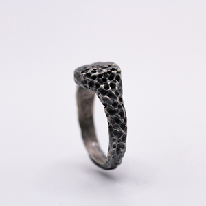 Bague de mariage vintage en argent sterling 925 faite à la main, pour fiançailles et anniversaire, style organique unisexe robuste, fabriquée en Turquie - Product Image 5