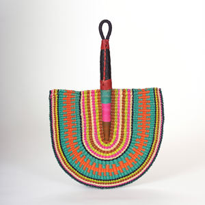 Éventail pratique en fibre de jonc de mer tressé, éventails à main en herbe de mer naturelle de la meilleure qualité avec poignée recouverte - Product Image 5