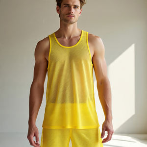 เสื้อแขนกุดสำหรับออกกำลังกายในยิมของผู้ชายเสื้อกล้ามตาข่ายเต็มตัวสำหรับวิ่งออกกำลังกาย - Product Image 4