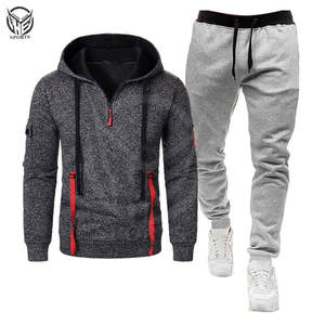 Servicio OEM, Conjunto Deportivo de Dos Piezas para Hombre, Estilo Casual, Sudadera con Capucha, Diseño Moderno, Felpa Lisa, 100% Poliéster, Venta al Por Mayor - Product Image 3
