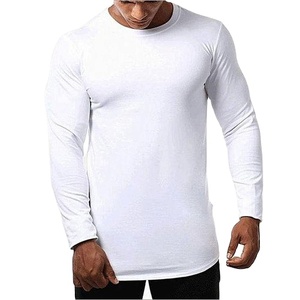 T-shirt à manches longues col rond avec logo personnalisé OEM pour hommes dernière mode 100% coton Design vierge orienté vers l'exportation Plus - Product Image 4
