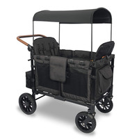 Poussette Wagon pliable 4 places Wagon Poussette avec harnais à 5 points Sièges Accès facile Porte à fermeture éclair Pare-soleil amovible
