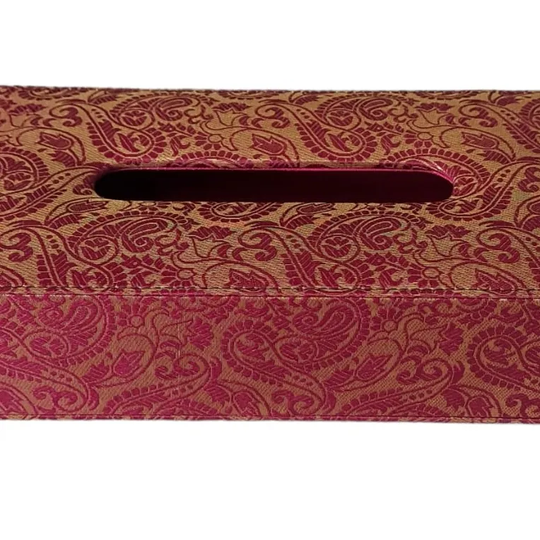 Tissue box New Design made of silk fabric inside wood Rectangular Napkin Holder Tissue Box For Hotel Home Car restaurants