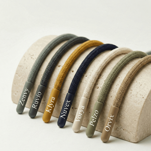 Cordon rond imperméable avec logo personnalisé |   Cordon tressé 100% polyester pour vêtements, chaussures et sacs avec embouts (OEM/Vente en gros) - Product Image 2