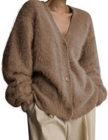 Pull décontracté pour femme, style élégant, prix abordable, qualité supérieure, respirant, anti-plis, en laine et cachemire, avec logo personnalisé, 2 attaches frontales