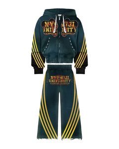 Conjunto Deportivo con Capucha Unisex Premium para Invierno, Talla Grande, Material Transpirable, Pantalones con Pedrería Personalizados, Estilo de Diseñador - Product Image 5