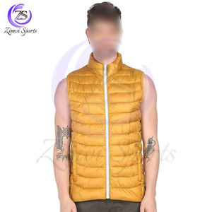 Premium Quality Zip Up Loose Casual Streetwear Quilted Coats Custom Made Yellow Warm Sleeveless Oversized Trendy Puffer <b>Vest</b> - Product Image 5
