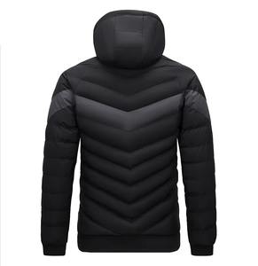 Latest Style Men's Custom Lightweight Quilted Puffer <b>Jacket</b> Oversized Hood Stand Collar Heated Winter Wear Wholesale Options - Product Image 2